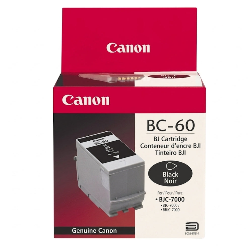 New, Pre-owned, Original Canon BC-60 Standard Yield Black Ink Cartridge, 0917A003