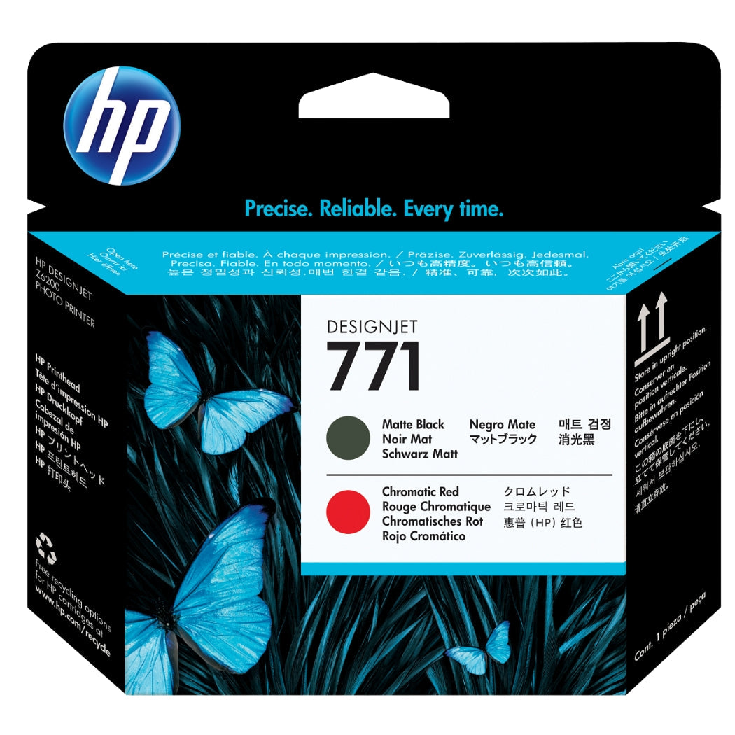 New, Pre-Owned - HP 771 (CE017A) Matte Black and Chromatic Red Printheads