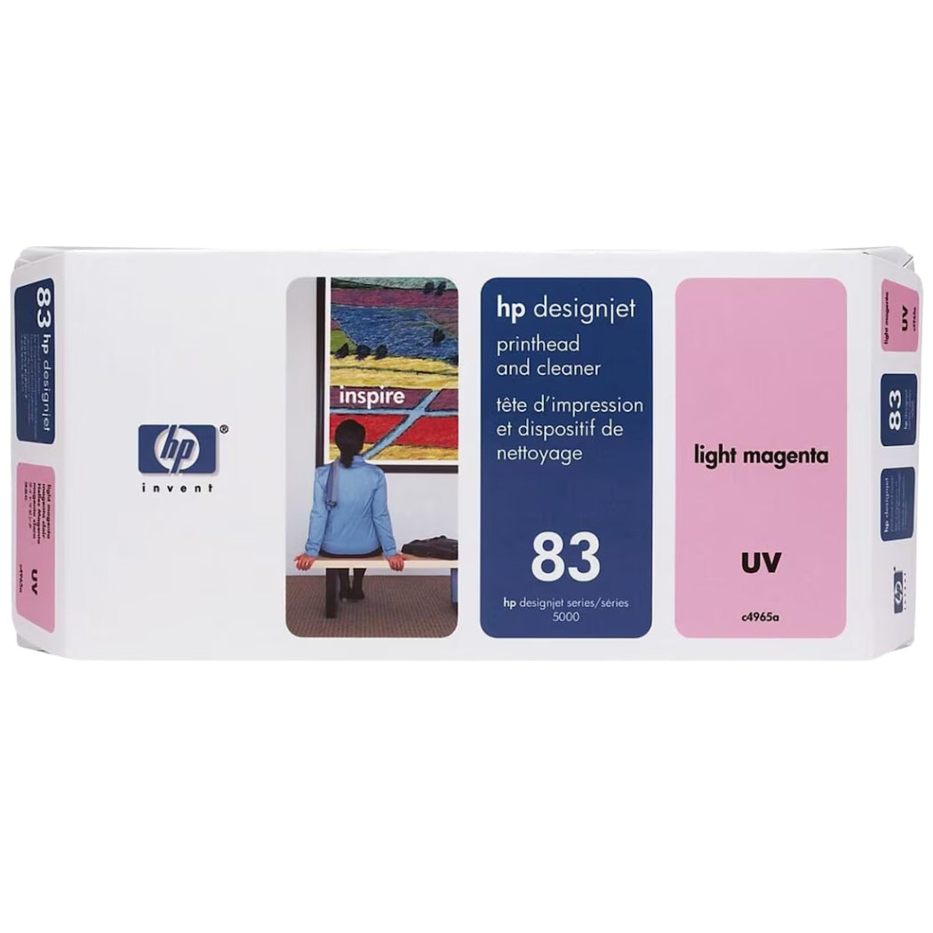 New, Pre-Owned - HP 83 Light Magenta DesignJet UV Printhead and Printhead Cleaner, C4965A