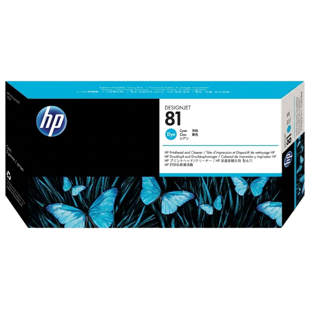 New, Pre-Owned - HP 81 (C4951A) Cyan Printhead and Printhead Cleaner