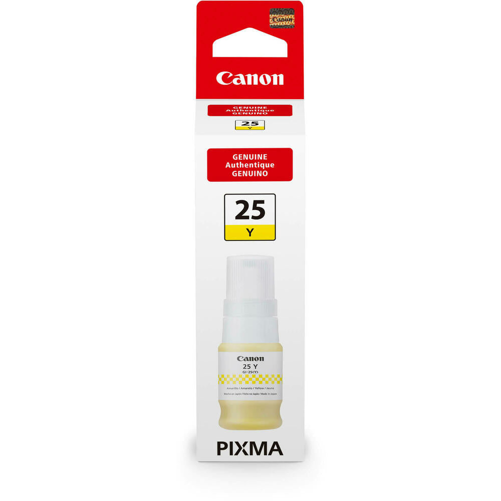 New, Pre-owned, Original Canon GI-25 High Yield Yellow Ink Bottle, 6279C001AA