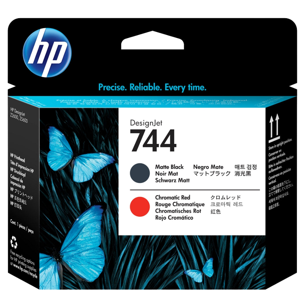 New, Pre-Owned - HP 744 Matte Black & Chromatic Red DesignJet Printhead, F9J88A