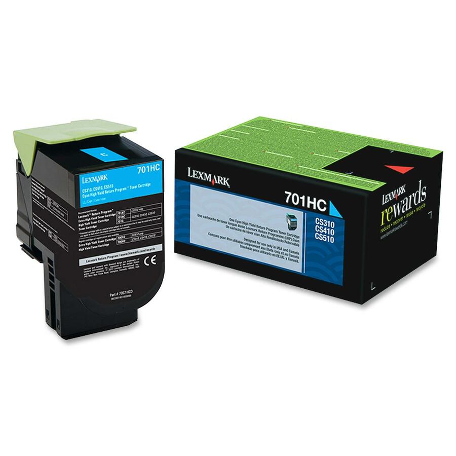 New, Pre-Owned - Lexmark CS310, CS/CX410, 510 High Yield Cyan Toner Cartridge, 701HC