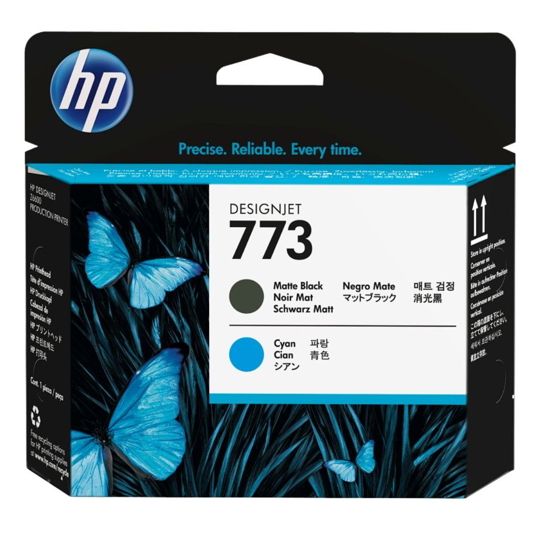 New, Pre-Owned - HP 773 Matte Black/Cyan DesignJet Printhead, C1Q20A