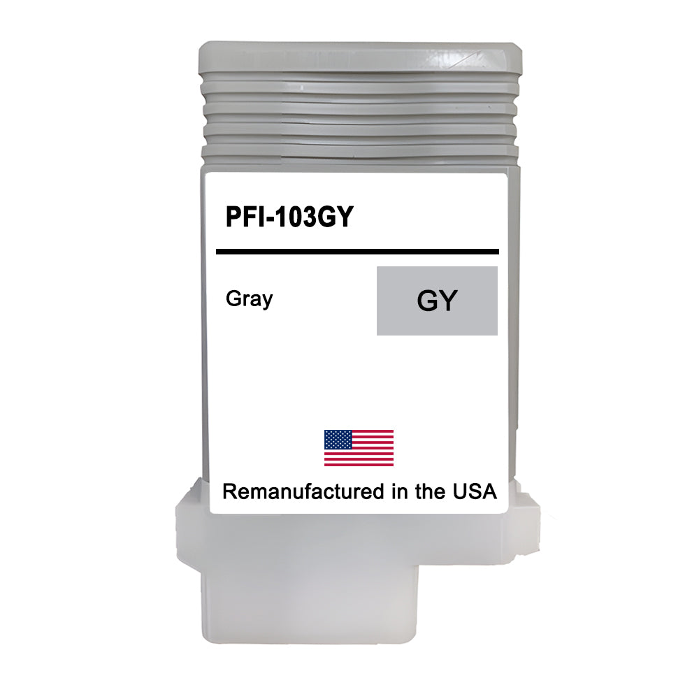 U.S. Remanufactured for Canon PFI-103GY 130ml Gray Ink Cartridge