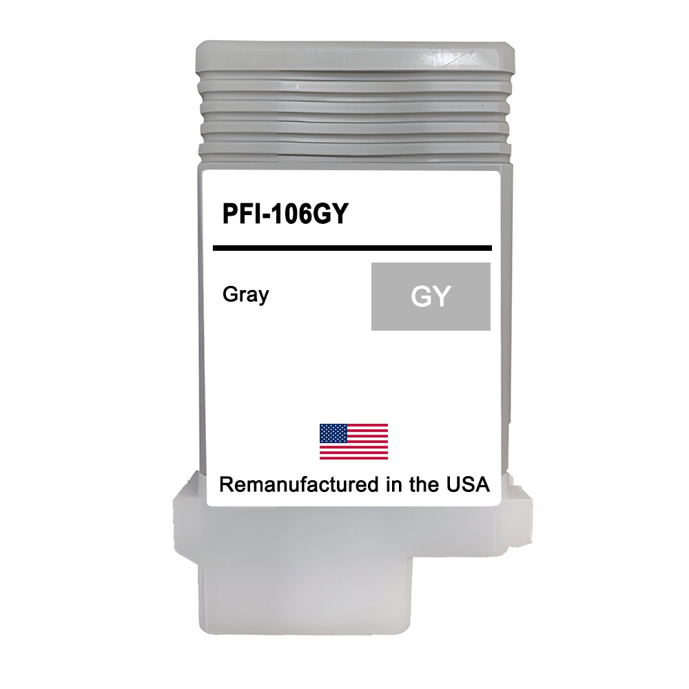 U.S. Remanufactured for Canon PFI-106GY 130ml Gray Ink Cartridge