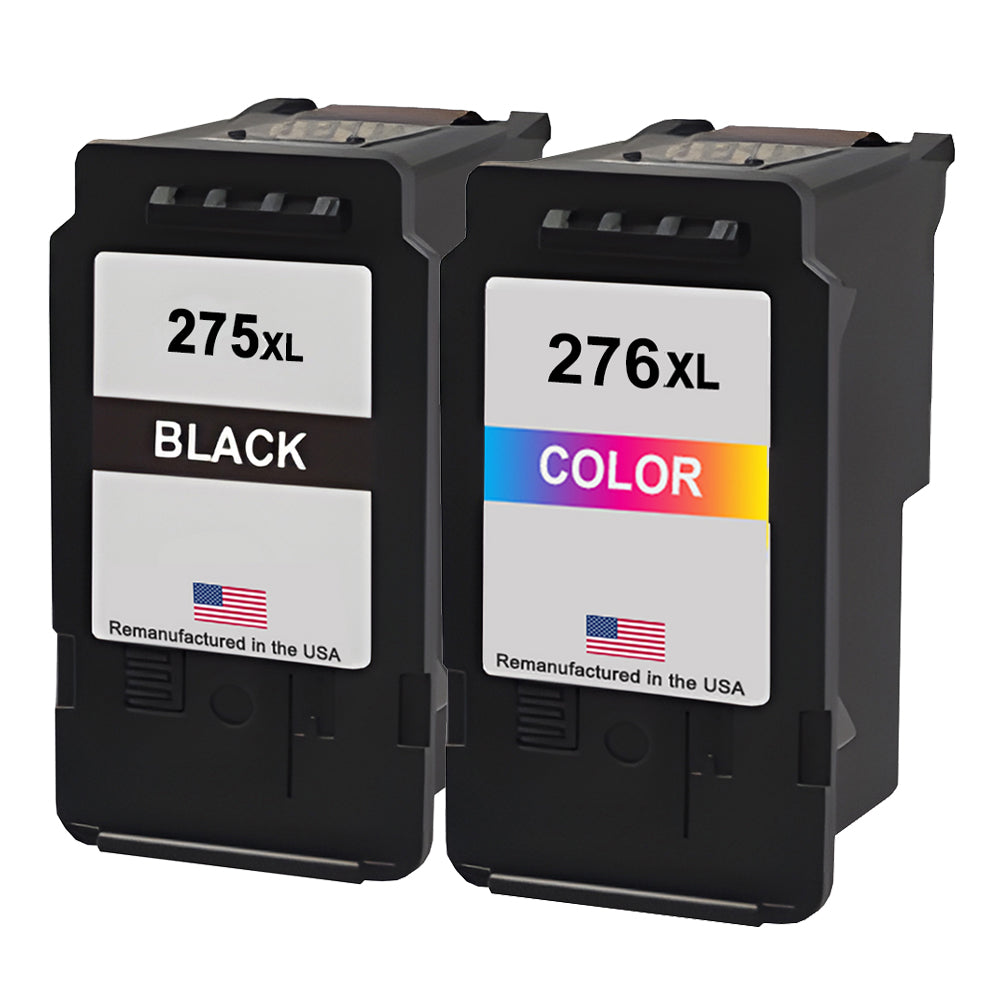 U.S. Remanufactured for Canon 275XL Black and Canon 276XL Color Ink Cartridge Combo Pack