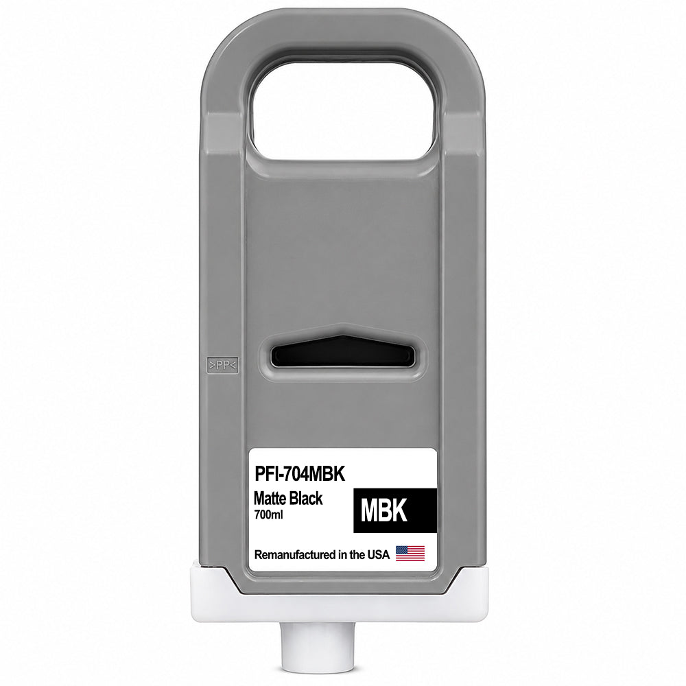 U.S. Remanufactured for Canon PFI-704MBK 700ml Matte Black Ink Cartridge