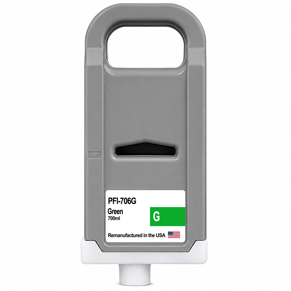 U.S. Remanufactured for Canon PFI-706G 700ml Green Ink Cartridge