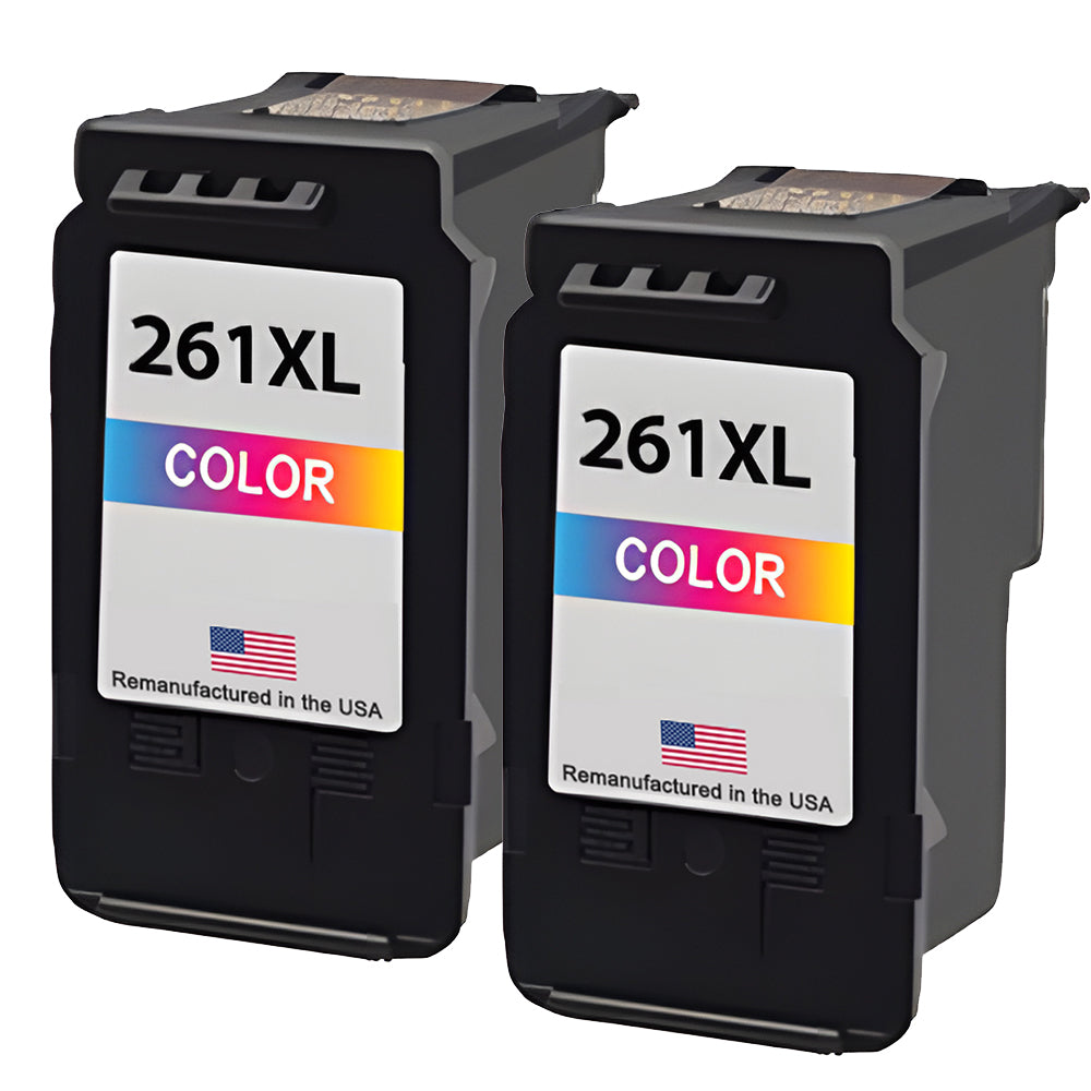 U.S. Remanufactured for Canon CL-261XL Color Ink Cartridge Twin Pack