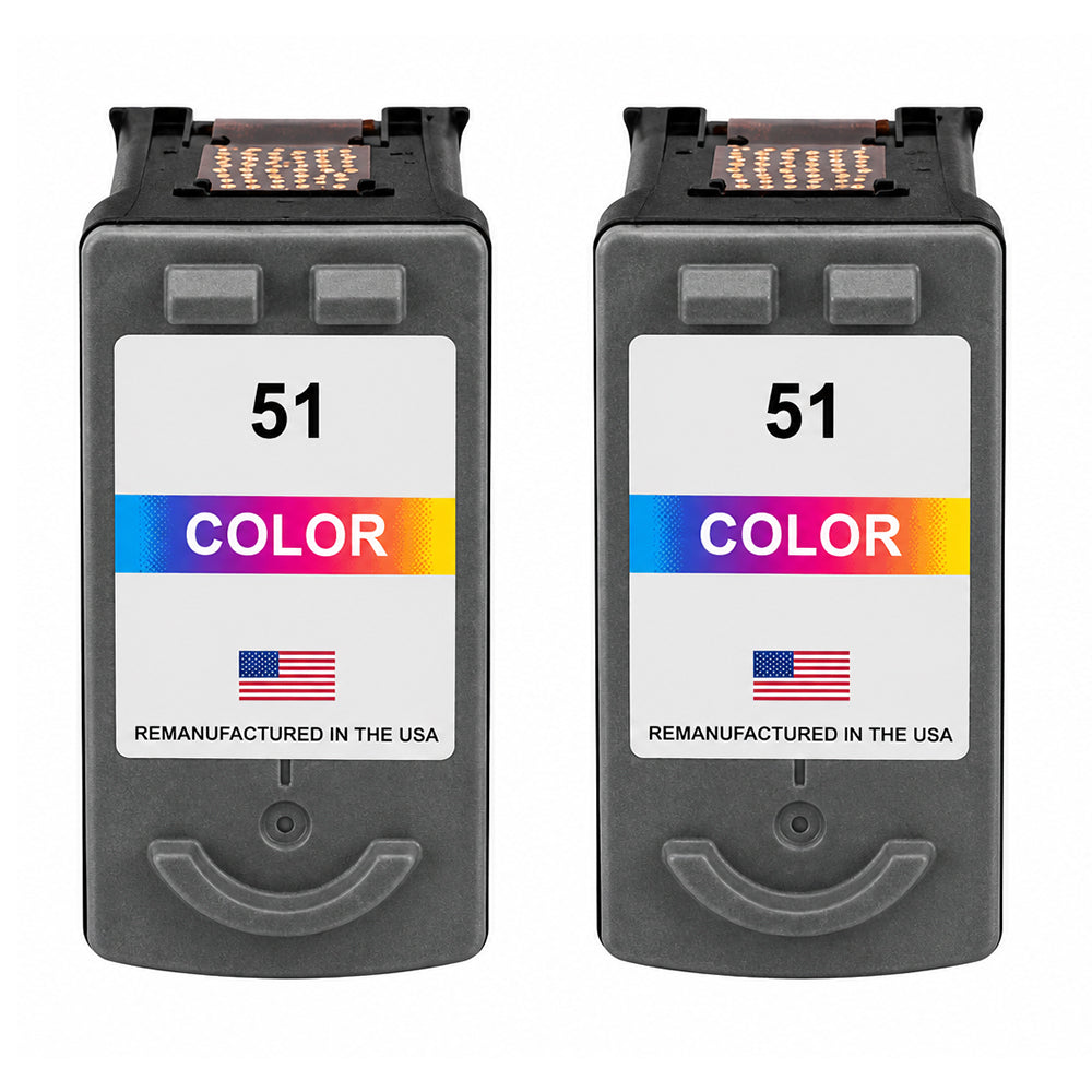 U.S. Remanufactured for Canon CL-51 Color Ink Cartridge Twin Pack