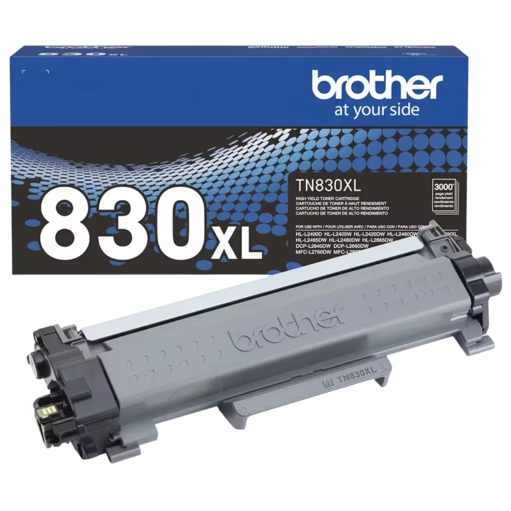 New, Pre-Owned - Brother TN830XL Black High Yield Printer Toner Cartridge, TN830XLBK
