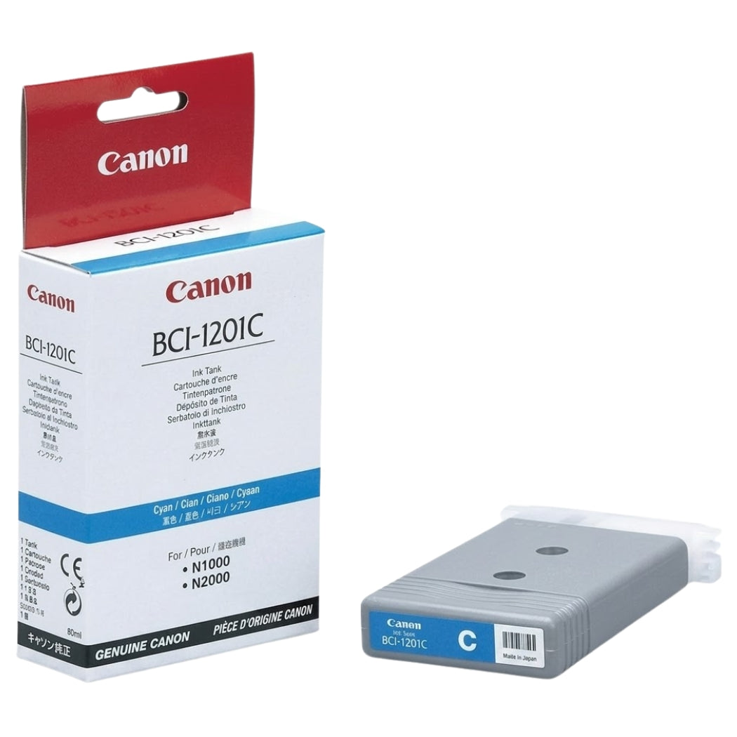 New, Pre-Owned - Canon BCI-1201 Cyan Standard-Yield Ink Cartridge, BCI-1201C