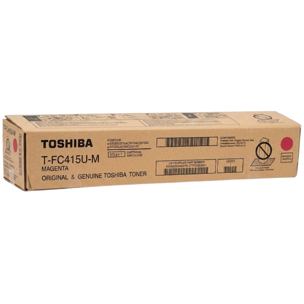 New, Pre-Owned - Toshiba TFC415UM Standard Yield Magenta Toner Cartridge, T-FC415U-M
