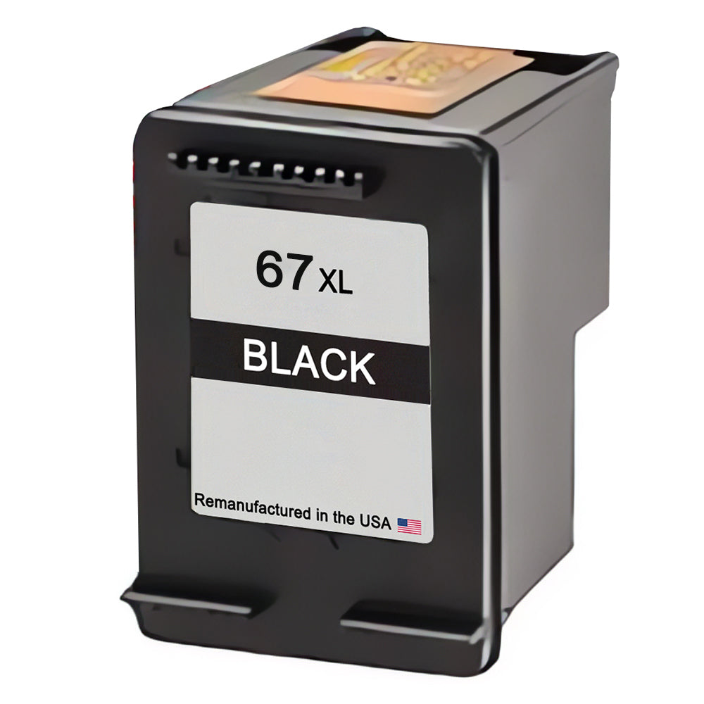U.S. Remanufactured for HP 67XL (3YM57AN) Black High Yield Ink Cartridge