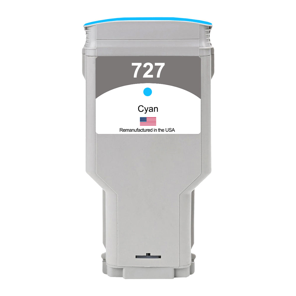 U.S. Remanufactured HP 727XL 300ml (F9J76A) Cyan Ink Cartridges