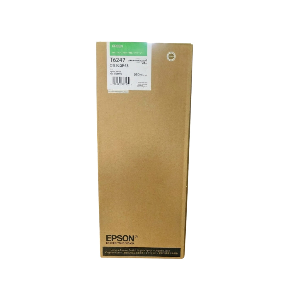 New, Pre-Owned, Original Epson T6247 High Yield Green Ink Cartridge, ICGR68