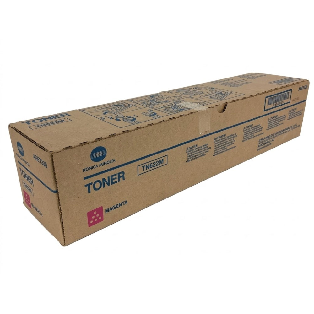 New, Pre-Owned, Original Konica Minolta TN622M High Yield Magenta Toner Cartridge, A5E7330