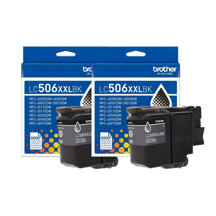 Original Brother LC506XXL Extra High Yield Black Ink Cartridge-2 Pack