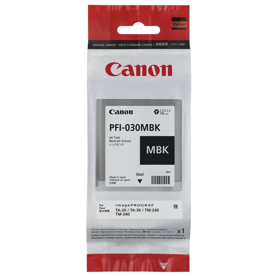 New, Pre-Owned - Canon PFI-030 Standard Yield Matte Black Ink Cartridge, 3488C001