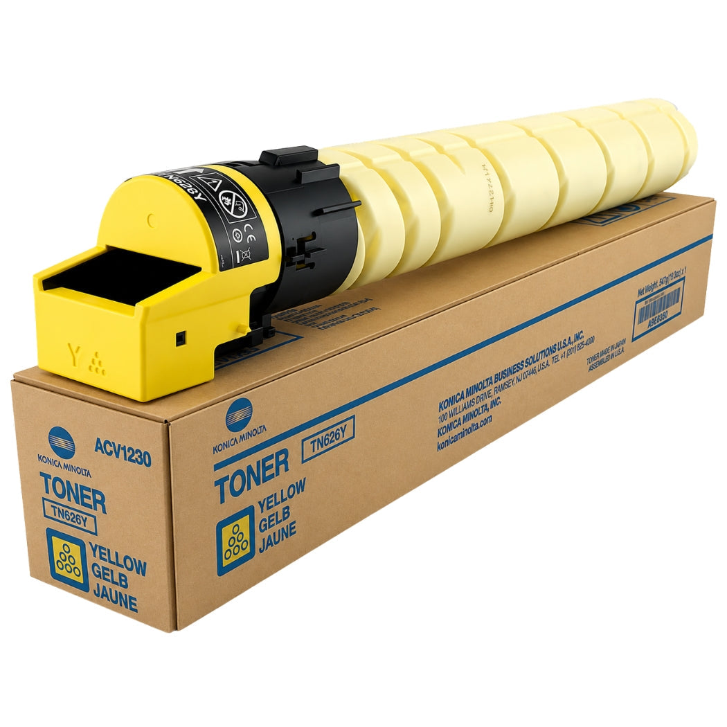 New, Pre-Owned - Konica Minolta TN626Y Standard Yield Yellow Toner Cartridge, ACV123H