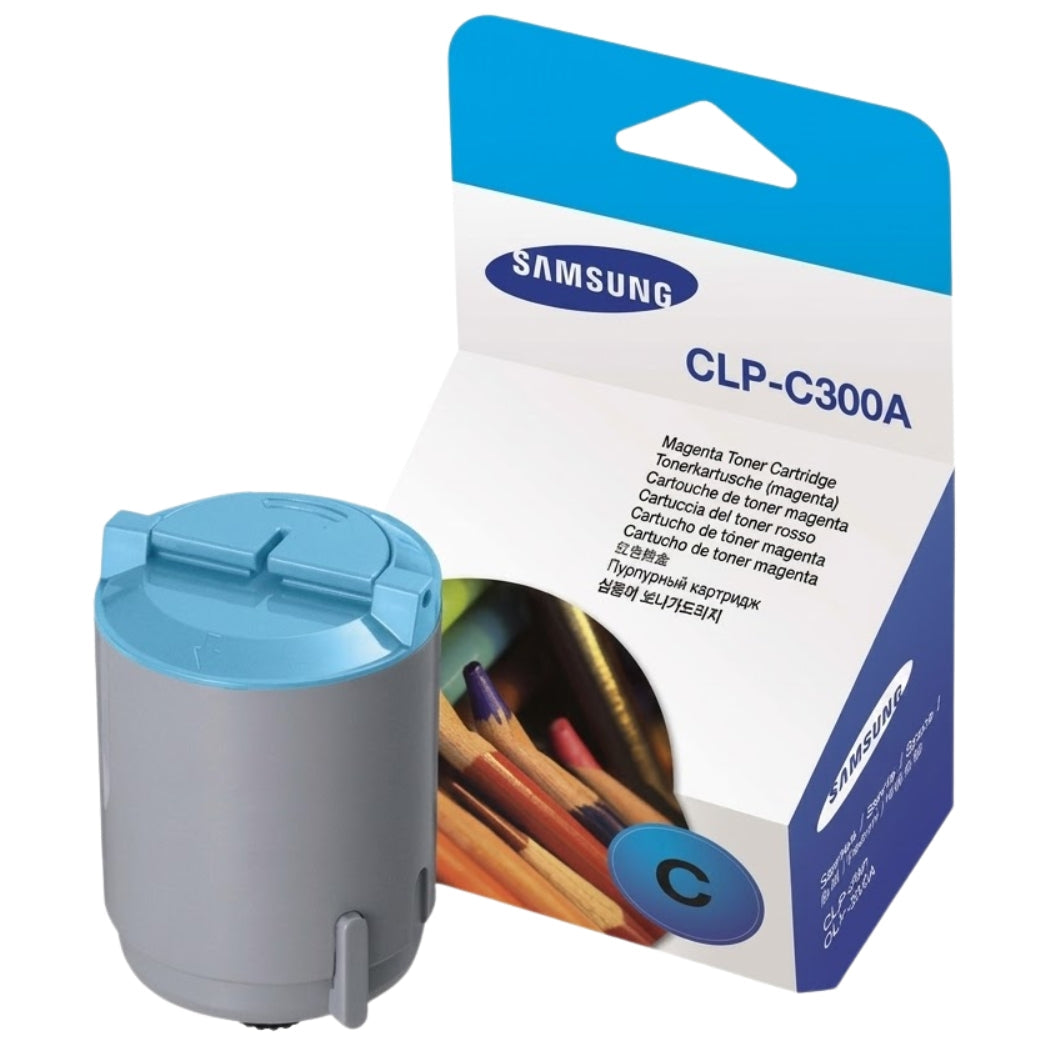 New, Pre-Owned - Samsung CLP-C300 Standard Yield Cyan Toner Cartridge, CLP-C300A