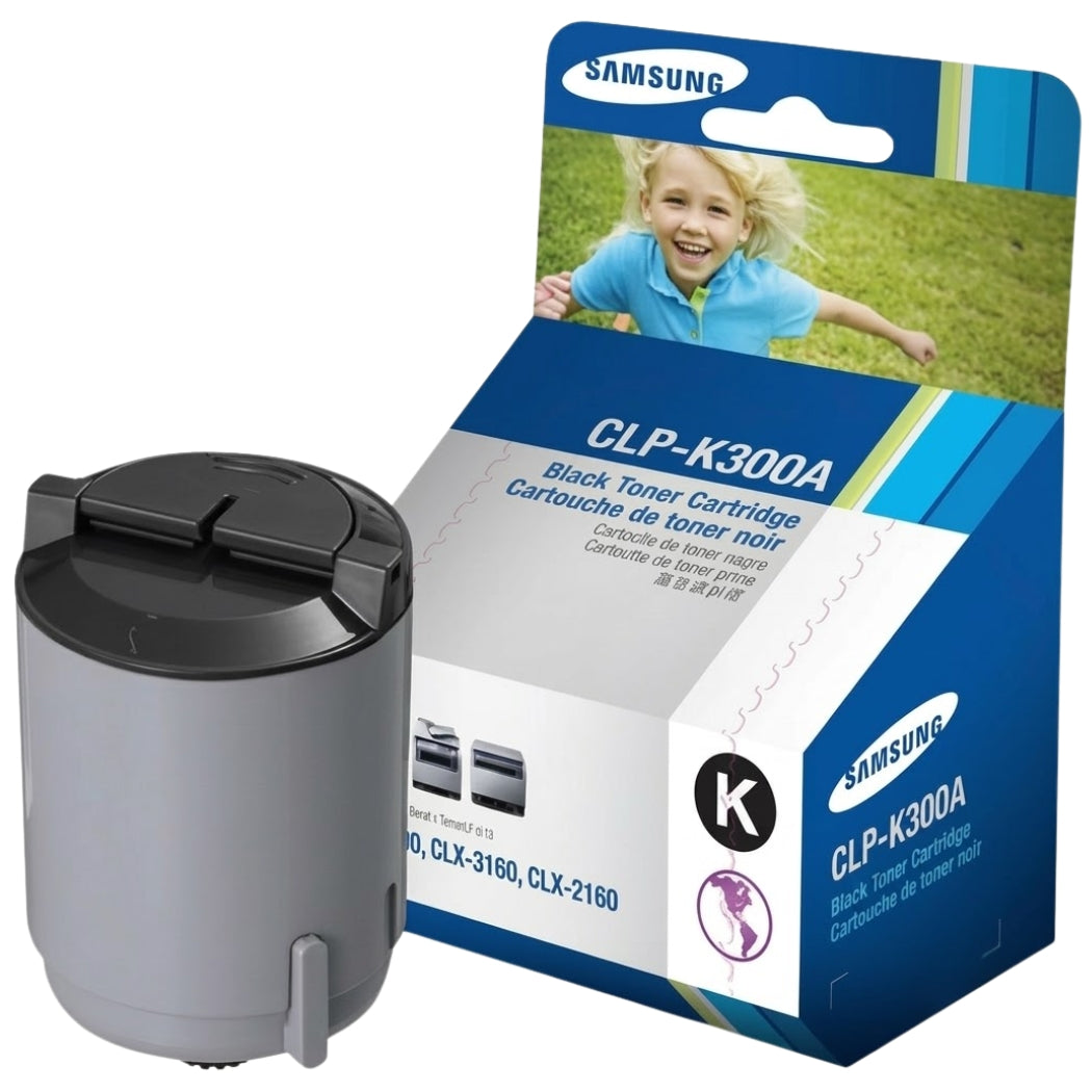 New, Pre-Owned - Samsung CLP-K300 Standard Yield Black Toner Cartridge, CLP-K300A