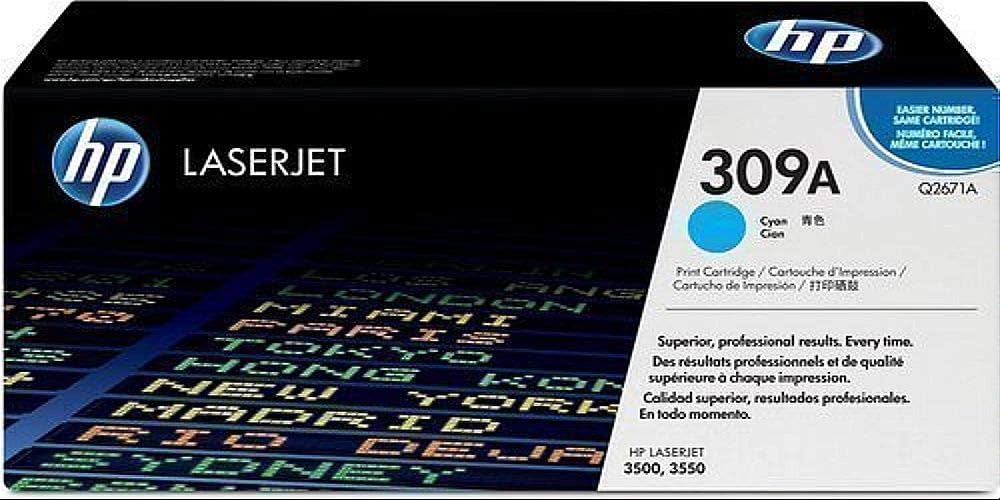 Original HP 308A Standard-Yield Cyan Toner Cartridge, Q2671A