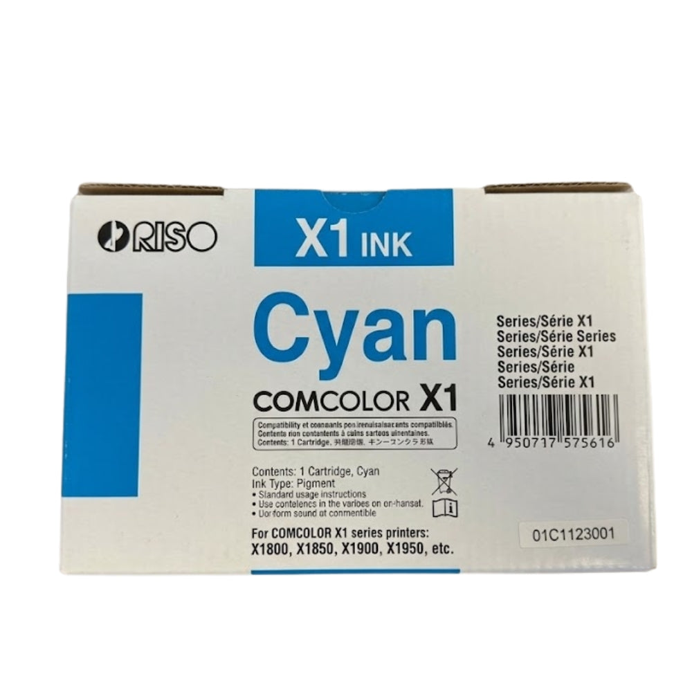 Original Riso ComColor X1 High Yield Cyan Ink Cartridge, S-6702G