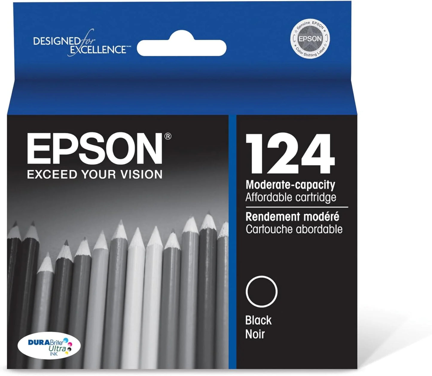 Original Epson T124 Standard Yield Black Ink Cartridge
