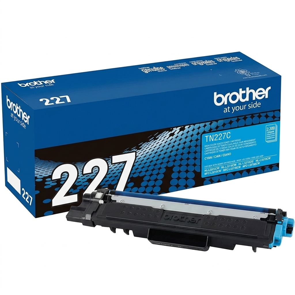 Brother TN227 Cyan High Yield Toner Cartridge, TN227C