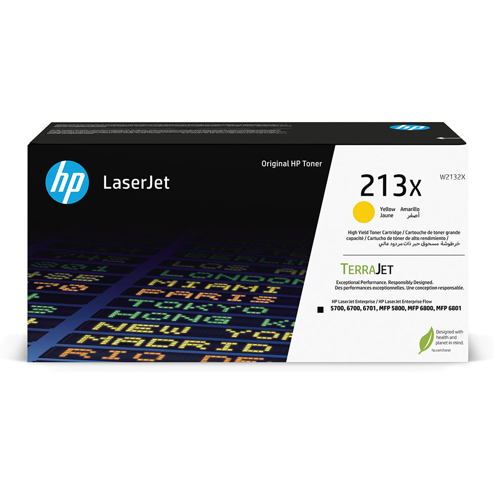 New, Pre-Owned, Original HP 213X High Yield Yellow Toner Cartridge, W2132X