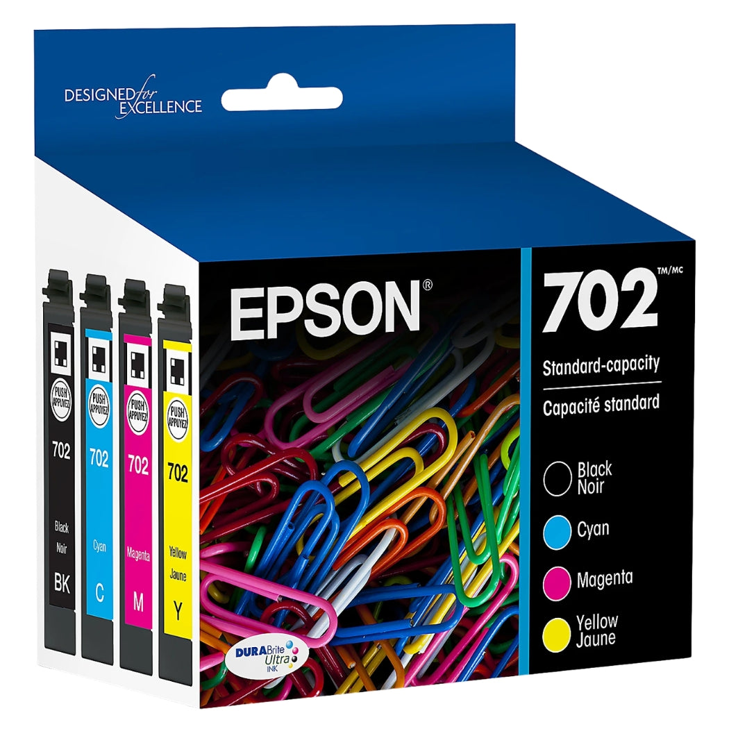 New, Pre-Owned - Epson T702 Black/Cyan/Magenta/Yellow Cartridge, 4/Pack (T702120-BCS)