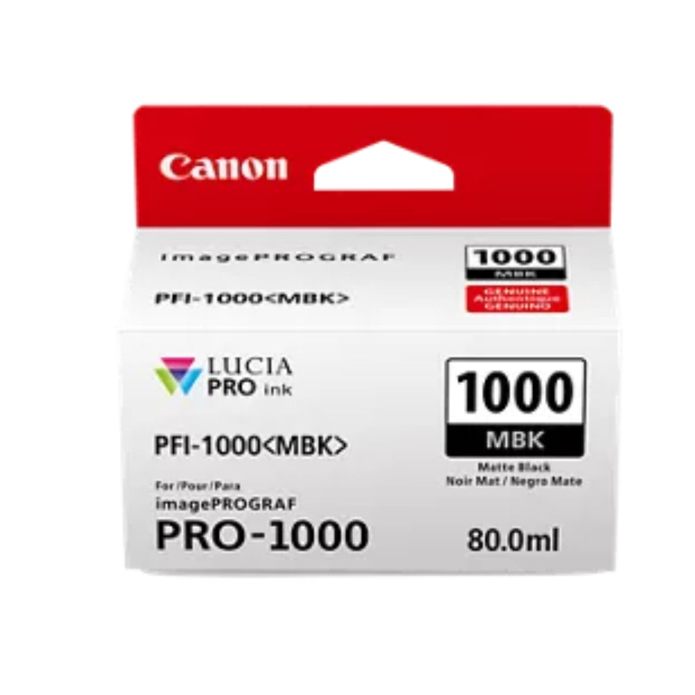 New, Pre-owned, Original Canon PFI-1000 Standard Yield Matte Black Ink Cartridge, 0545C002