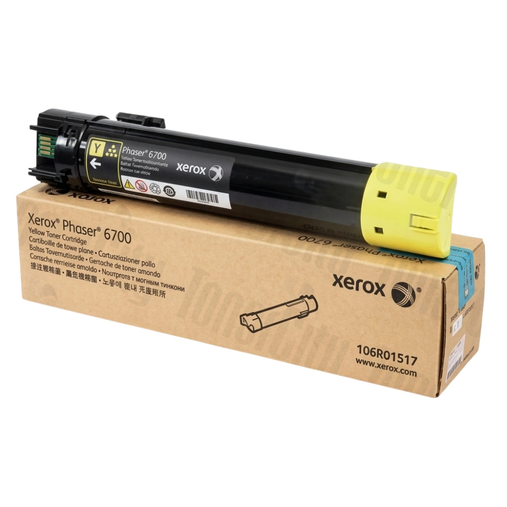 New, Pre-Owned, Original Xerox Phaser 6700 High Yield Yellow Toner Cartridge, 106R01517