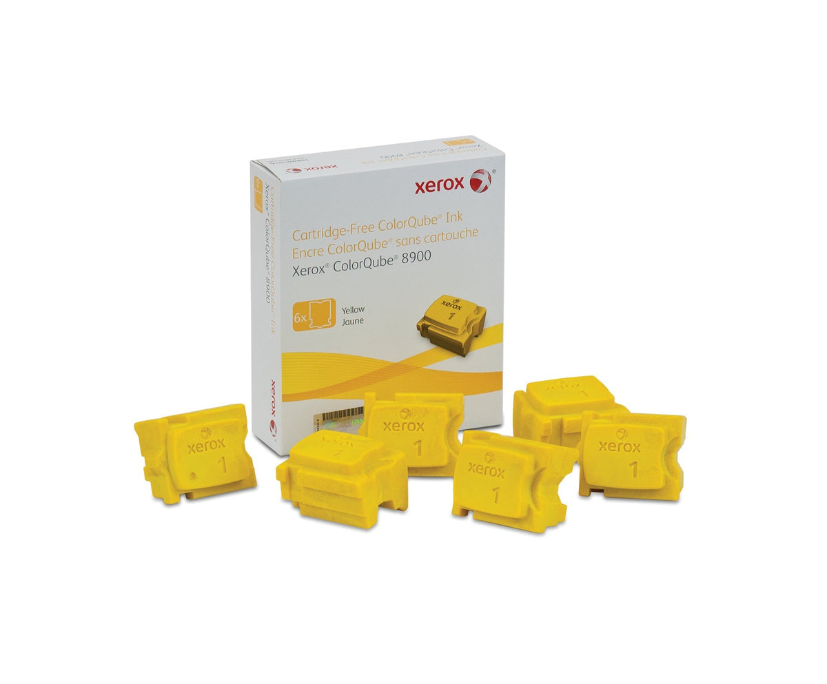 New, Pre-Owned - Xerox ColorQube Ink Yellow, ColorQube 8900 (6 Sticks), 108R01016