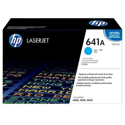 New, Pre-Owned - HP 641A Standard Yield Cyan LaserJet Toner Cartridge, C9721A