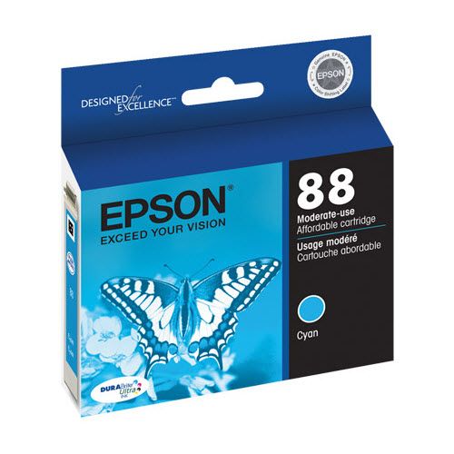 Original EPSON 88 (T0882) Cyan Ink Cartridge