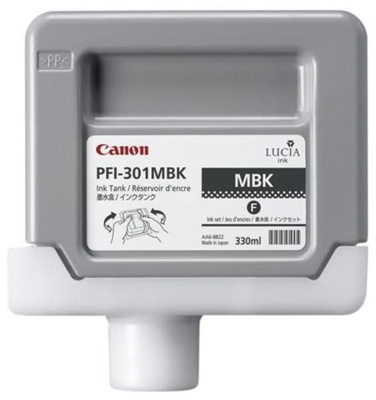 Canon PFI-301MBK Standard-Yield Matte Black Ink Cartridge, 1485B001AA