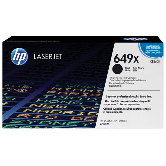 New, Pre-Owned - HP 649X High Yield Black LaserJet Toner Cartridge, CE260X