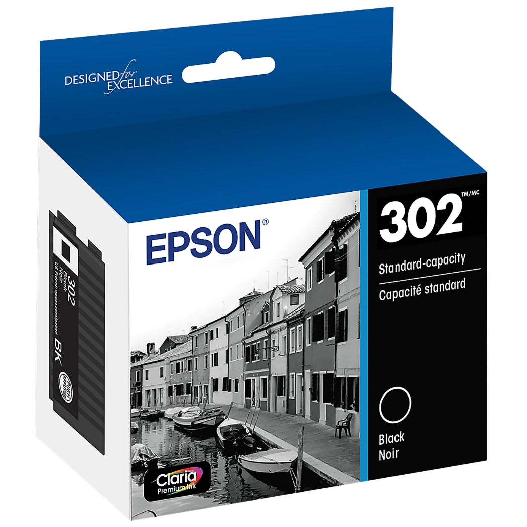 New, Pre-Owned - Epson T302 Claria Premium Standard-Yield Black Ink Cartridge, T302020