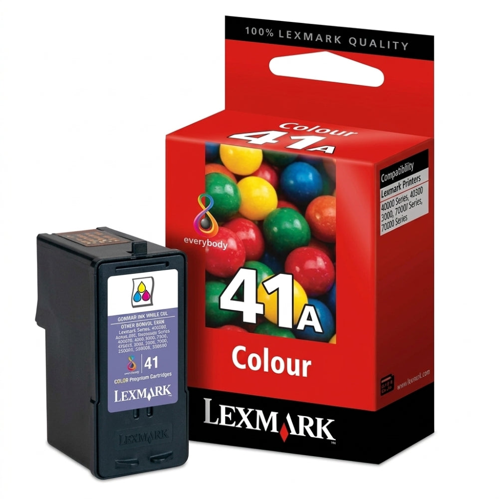 New, Pre-Owned, Original Lexmark 41A Standard Yield Cyan/Magenta/Yellow Ink Cartridge, 18Y0341