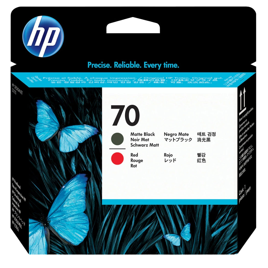 New, Pre-Owned - HP 70 Matte Black and Red (C9409A) Printhead