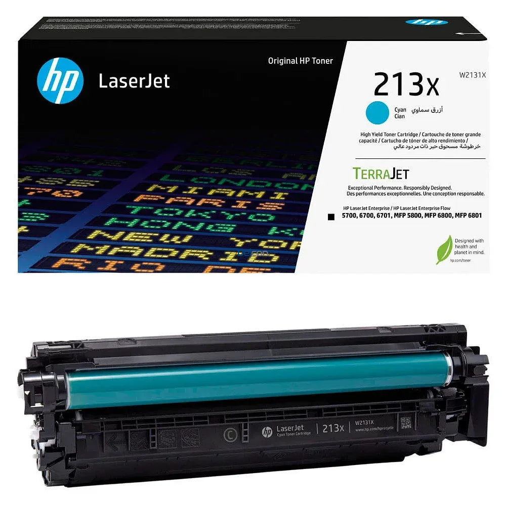 New, Pre-Owned, Original HP 213X High Yield Cyan Original Toner Cartridge, W2131X