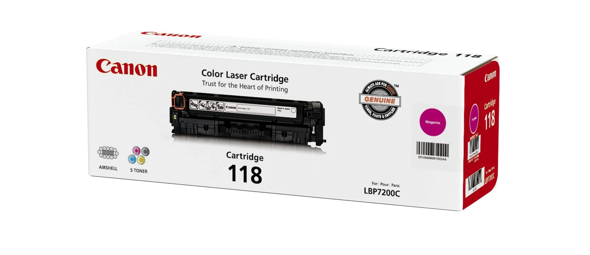 Genuine Canon 118 High-Yield Magenta Toner Cartridge