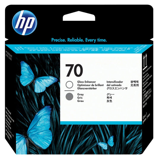 New, Pre-Owned - HP 70 (C9410A) Gloss Enhancer and Gray Printhead