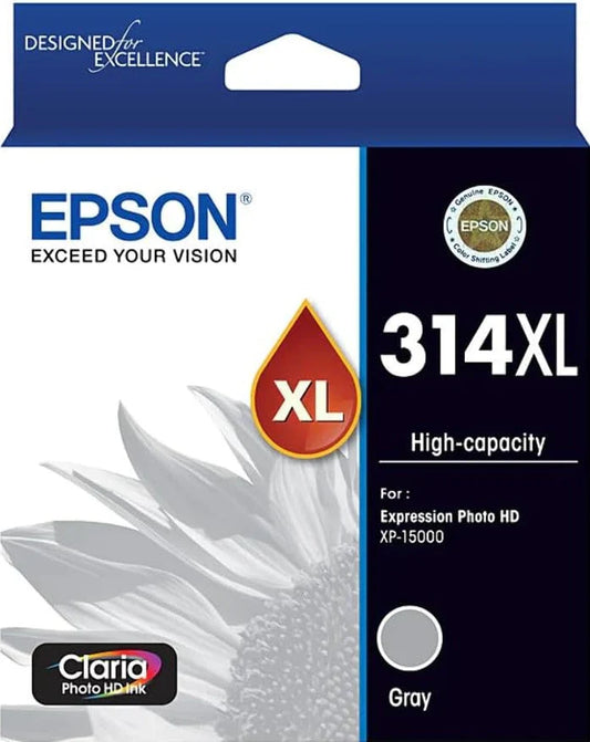 Original Epson 314XL Standard Yield Gray Ink Cartridge
