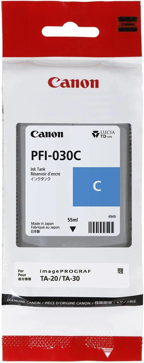 Original Canon PFI-030 Standard Yield Cyan Ink Cartridge