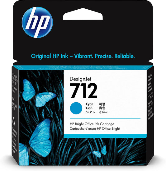 Original HP 712 29ml Standard-Yield Cyan DesignJet Ink Cartridge