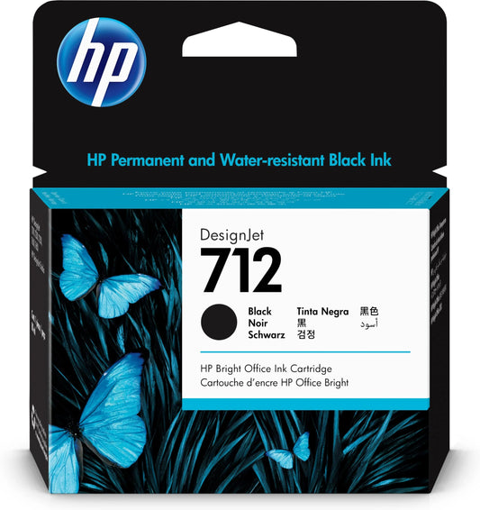 Genuine HP 712 80ml High-Yield Black DesignJet Ink Cartridge